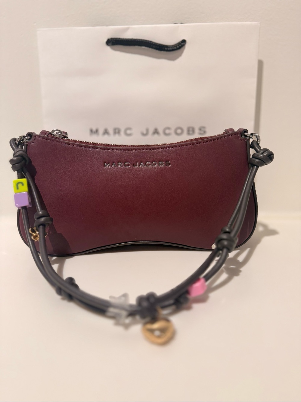 NWT Marc Jacobs lucky charm collection shoulder bag -dark plum